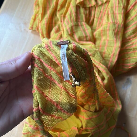 FREE PEOPLE Breezy Marigold Maxi Dress Large Yellow - Picture 4 of 6